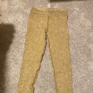 Aerie Tan Textured Leggings